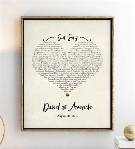 1st anniversary gift song lyrics